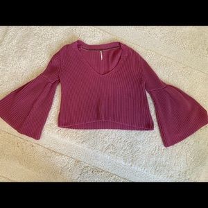 Free People v-neck sweater with bell sleeves